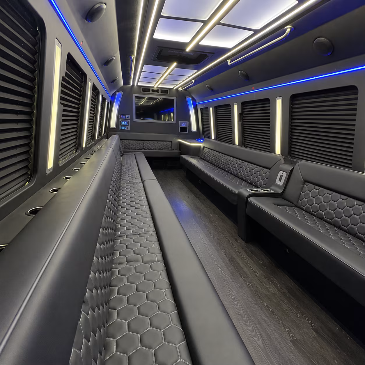pearland party bus rental interior
